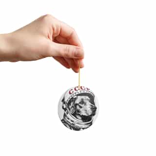 Astronaut Dog Ornament, Decorative Holiday Decoration, Pet Lover Gift, Unique Christmas Ornament, Dog Lover Decor