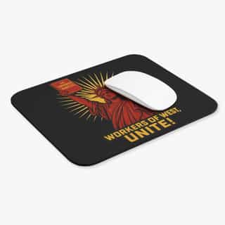 Revolutionary Mouse Pad, Workers Unite Desk Accessory, Office Gift Idea, Communist Themed Mousepad, Activist Decor