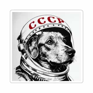 Astronaut Dog Stickers - Space Dog-Themed Kiss-Cut Stickers for Pet Lovers, Laptop Decor, Gifts, Fun Home Decor