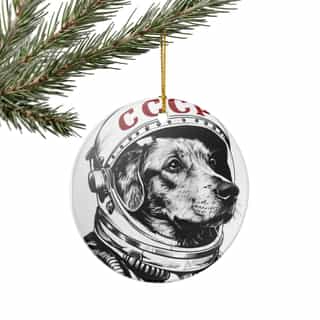 Astronaut Dog Ornament, Decorative Holiday Decoration, Pet Lover Gift, Unique Christmas Ornament, Dog Lover Decor