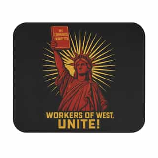 Revolutionary Mouse Pad, Workers Unite Desk Accessory, Office Gift Idea, Communist Themed Mousepad, Activist Decor