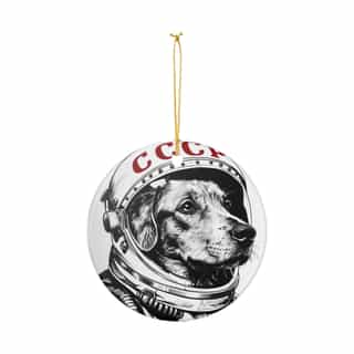 Astronaut Dog Ornament, Decorative Holiday Decoration, Pet Lover Gift, Unique Christmas Ornament, Dog Lover Decor
