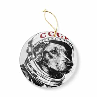 Astronaut Dog Ornament, Decorative Holiday Decoration, Pet Lover Gift, Unique Christmas Ornament, Dog Lover Decor