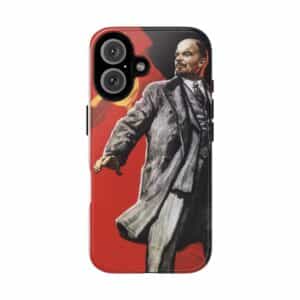 Vintage Inspired Phone Case, Tough Cases with Historical Art, Unique Gift for Communism Enthusiasts, Phone Accessories, Red and Black Design